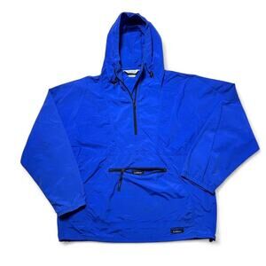 L.L. Bean Vintage 90s Blue Anorak Pullover Windbreaker Outdoor Jacket XL